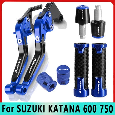 4Pcs For SUZUKI KATANA 600 750 New Ajustable Brake Clutch Levers Hand Grips sets Foto 1 de 4