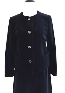 The Scotch House set gonna girocollo in velluto donna taglia 4 blu blazer con bottoni - Foto 1 di 12