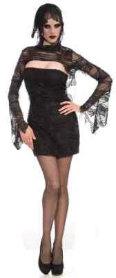 Sexy Disfraz Muerto Gótico Vampiro Bruja Negro Elegante Halloween Adulto Foto 1 de 2