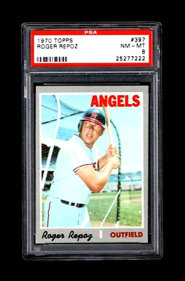 1970 Topps #397 ROGER REPOZ Los Angeles Angels PSA 8 NM-MT VERY LOW POP! - Image 1 of 2