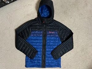 COTOPAXI Mens SMALL Capa Insulated Jacket Hooded Black Blue Full Zip pacific - Picture 1 of 16