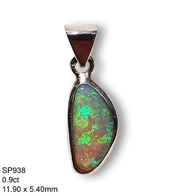 Colgante de ópalo australiano natural hecho a mano plata de ley 925 joyería de regalo SP938 Foto 1 de 3