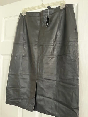 Falda lápiz de cuero genuino White House Black Market, para mujer talla 10, NUEVA NUEVA CON ETIQUETAS Foto 1 de 4