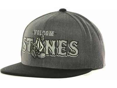 Volcom Stones Silver Logo 2Tone Charcoal Gray Black Adjustable Snapback Cap Hat - Image 1 of 4
