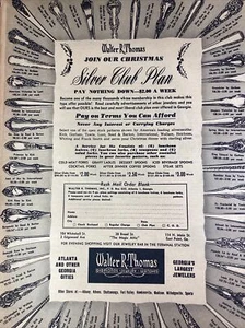 Atlanta GA Print Ad 1949 AJC Walter Thomas Jeweler Silver Ware Gorham Reed Walla - Picture 1 of 8