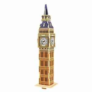 Nuevo rompecabezas de madera 3D hecho a mano hágalo usted mismo: Big Ben 24 piezas - Imagen 1 de 1