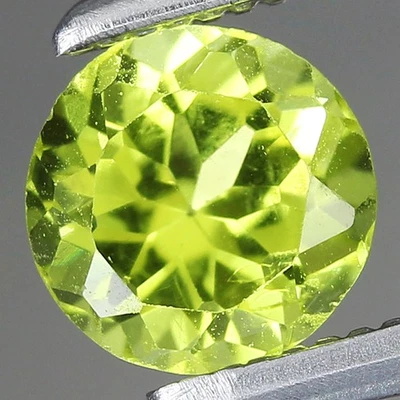 0.57ct t.w 5.1mm Round Natural Unheated Untreated Green Peridot, Myanmar - image 1 of 4