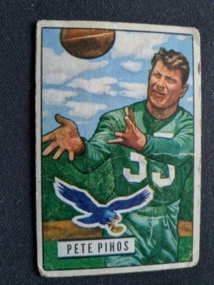 1951 Bowman Football Card # 46 Pete Pihos - Philadelphia Eagles (VG) - Image 1 of 3