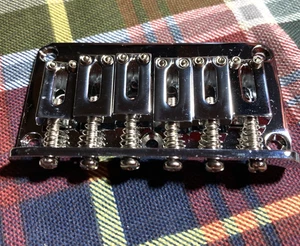 CHrome Squier Hardtail Stratocaster Guitar Bridge, String-Through - Picture 1 of 3