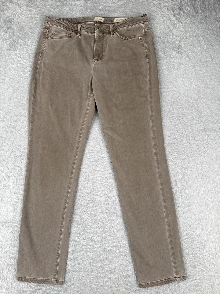 J. Jill Jeans Womens 8 Taupe Authentic Fit Slim Ankle Stretch Denim Pants 30x29 - Image 1 of 4
