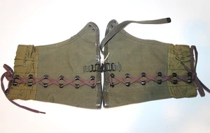 Italian Military Gaiters, Canvas, Nylon Upper, Leather Trim, Made in Italy - Picture 1 of 4