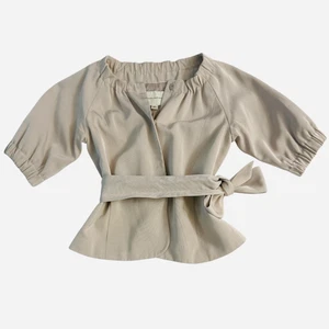 Banana Republic Beige Suit Jacket with Tie and Pokckets Stretch Blazer Women's 2 - Foto 1 di 12