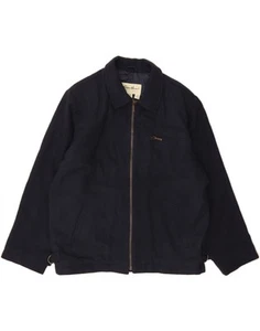 EDDIE BAUER Womens Bomber Jacket UK 10 Small Navy Blue Wool DC49 - Picture 1 of 3