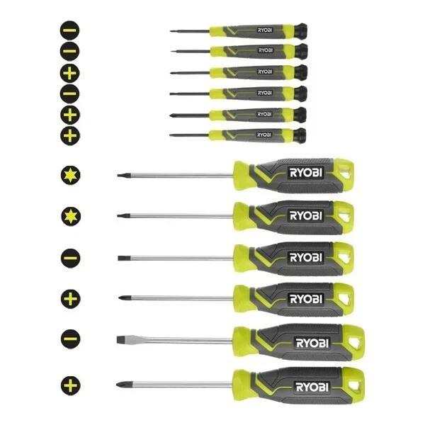 RYOBI 34-tlg. Schraubendreher-Bit-Set – Mit Kreuzschlitz, Schlitz, Torx & Stecknuss-Adaptern | Passend Für SpeedLoad+ Bohrfutter