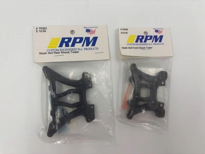 Black RPM Front and Rear Shock Towers for Slash 4x4 - Image 1 of 3