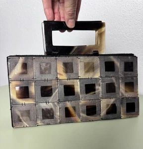 Shiraleah Handtasche Clutch Handtasche Horn Style eckiger Griff Retro Abendtasche - Bild 1 von 12