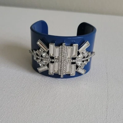 Lia Sophia Elegant Blue Rhinestone Cuff Bracelet - Image 1 of 4