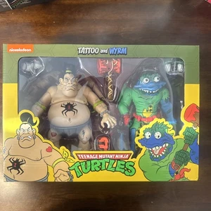 NECA Teenage Mutant Ninja Turtles cartone animato tatuaggio e wyrm 7" action figure confezione da 2 - Foto 1 di 6