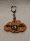 Old Navy Collectible Keychain Ring Charm Halloween Bat Orange Rubber New