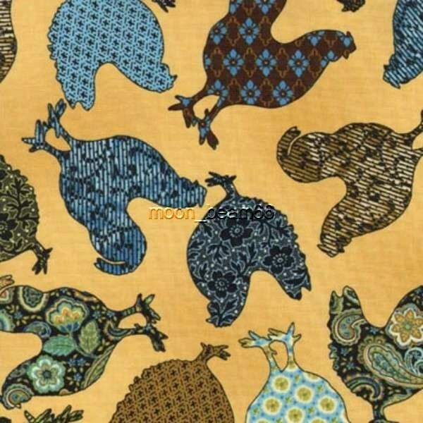 Tela de algodón amarillo dorado por yarda BTY Country Chick pollo gallinas Foto 1 de 1