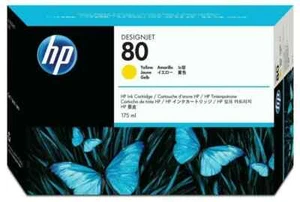 Żółty wkład atramentowy HP 80 C48A do Designjet 1000 datowany 09.2021 oryginalny - Zdjęcie 1 z 6