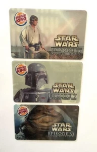 2005 Burger King Cards. STAR WARS. Set of 3 Lenticular Cards. Episodes IV, V, VI - Picture 1 of 3