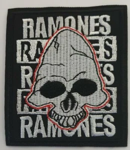 RAMONES IRON ON SEW ON EMBROIDERED PATCH MUSIC BANDS PUNK ROCK SKULL - Bild 1 von 1