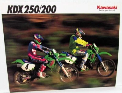1992 Kawasaki KDX 250 & 200 Motorcycle Sales Brochure KDX250-D2 KDX200-E4 Spec — 第 1/3 张图片