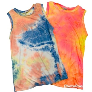 Camisetas sin mangas blancas abedul coloridas multicolores tie dye talla mediana para mujer nuevas sin etiquetas - Imagen 1 de 11