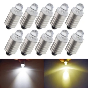 10Pcs 3000k/6000k E10 Screw Base LED Minuature Flashlight Torch Light Bulb 12V - Picture 1 of 9