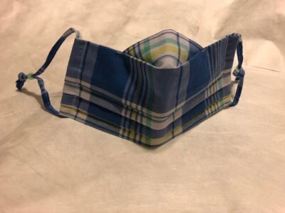 Men Face Mash Soft Plaid Cotton Double Layer Cloth Fashionable Reusable Washable - Image 1 of 4