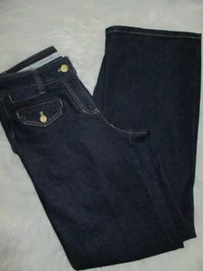Jones Wear Jeans Women's Sz. 6 Studio Essentials Stretch Wide Leg Dark Blue - Picture 1 of 9