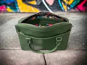 Green Italian Leather Laptop Bag / Briefcase - Exclusive EBay Offer £160 Off - Picture 1 of 11