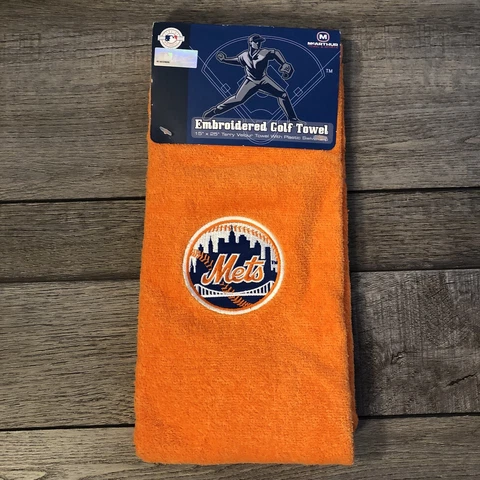 NY Mets Golf Towel Orange Embroidered - NIP New in Package Cover
