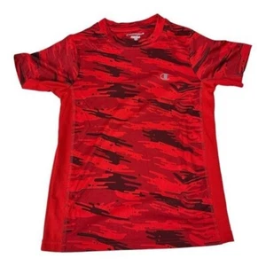 Champion Boys Red Camo Short Sleeve Athletic Shirt Size 7/8 - Picture 1 of 5