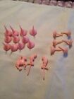 Vintage Lot Pink Plastic Birthday Candles (20) Flowers Horse Cowboy Indian Maid