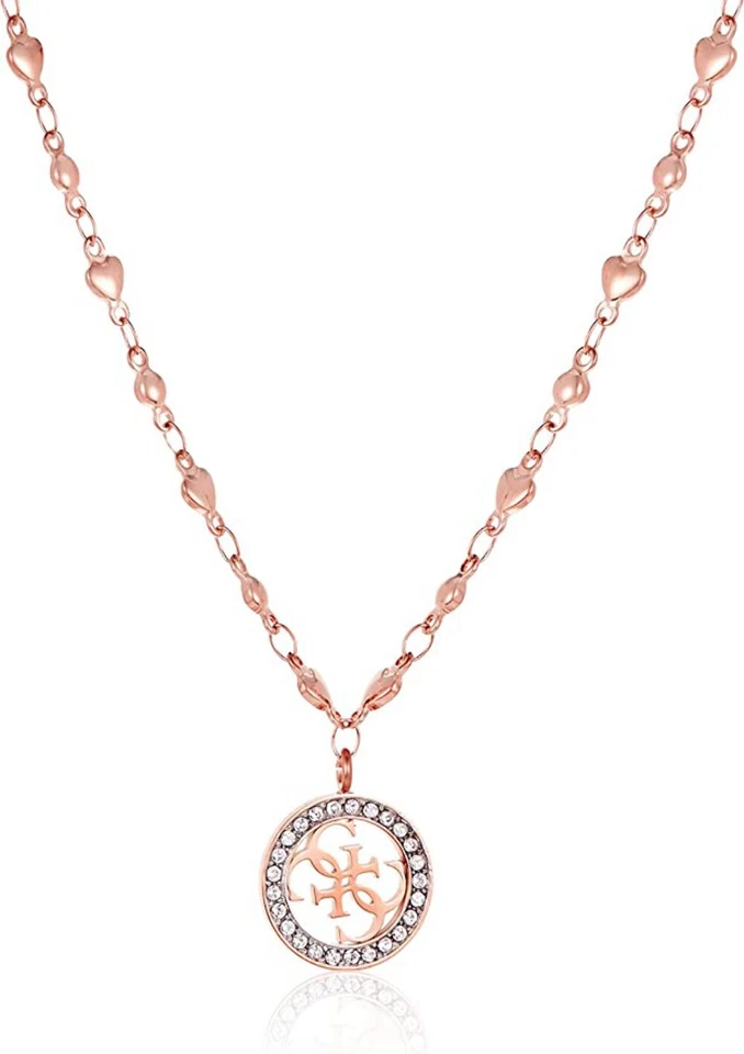 GUESS collana in acciaio dorato per donna con ciondolo e cuori UBN78017 - Immagine 1 di 1