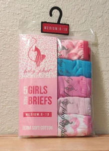 Baby Phat Girl’s Briefs 5 Pack Multicolored Cotton Medium 8-10 NEW - Picture 1 of 2