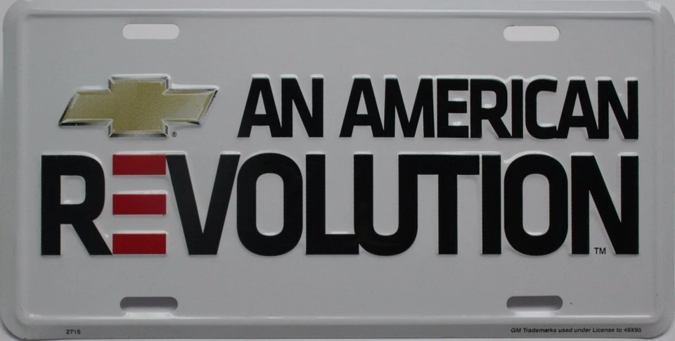 chevy chevrolet american revolution white license plate gm general motors 4x4 ss - Image 1 of 1