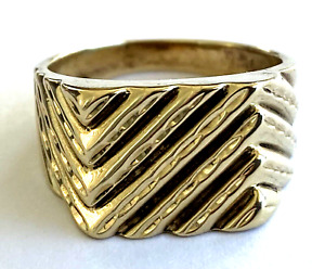 Michael Anthony MA  10K Yellow Gold Chevron Design Men's Ring Band Size 10.75