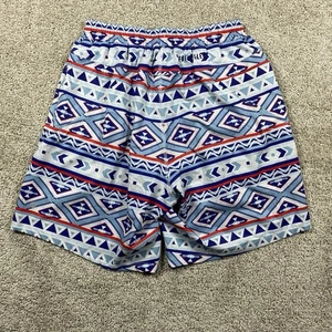 Freeballers Shorts Men's Large Red White Blue Lined Gym Athletic Aztec Polyester - Picture 1 of 7