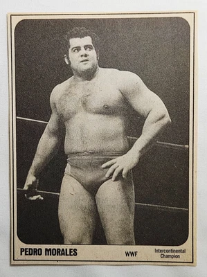 Tarjeta de papel 1981 Wrestling Super Stars Magazine Pedro Morales WWF WWE NWA Foto 1 de 2