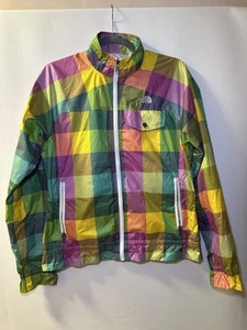 Chaqueta cortavientos The North Face para mujer arco iris multicolor a cuadros grande - Imagen 1 de 12