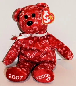 Ty Beanie Baby Zuckerstangen rot Urlaub Bär (Punze exklusiv) 8,5 Zoll - Bild 1 von 4
