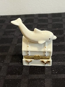 Lenox Treasures Dolphins Hidden Treasure Trinket Box - Picture 1 of 8