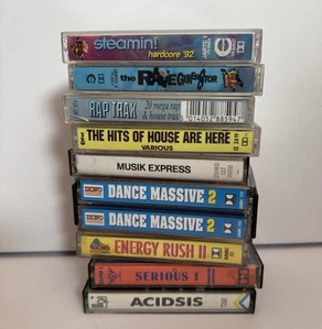 Cassette Tape Bundle Rave Dance House Rap 1990’s Compilations Job Lot X 9 Rare - Picture 1 of 2