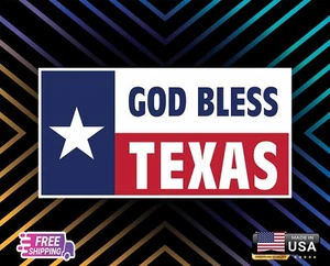 TEXAS GOD BLESS  STATE MAP FLAG, STICKER, DECAL  CAR IA LAMINATED VINYL - Bild 1 von 1