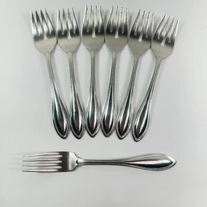 Menge 6 Oneida Arbor-American Harmony Stahl Salatgabeln plus 1 Tafelgabel - Bild 1 von 10