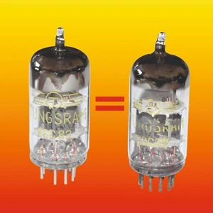 ECC82 TUNGSRAM MATCHED PAIR TRIODE TESTED USED TUBE 12AU7 B329 CC82E E812CC - Picture 1 of 2