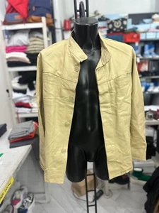 One Way Genuine Leather Jacket For Men Size L Beige LLV1026 - Picture 1 of 16